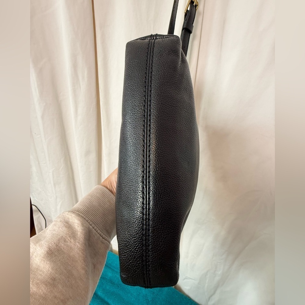 Fossil Vintage Black Pebbled Leather Crossbody GUC - Picture 7 of 11